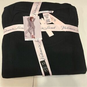 Victoria’s Secret Black Waffle Knit PJ Set
